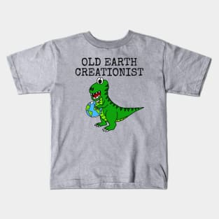 Old Earth Creationist, T-Rex Dinosaur Creationism Church Funny Kids T-Shirt